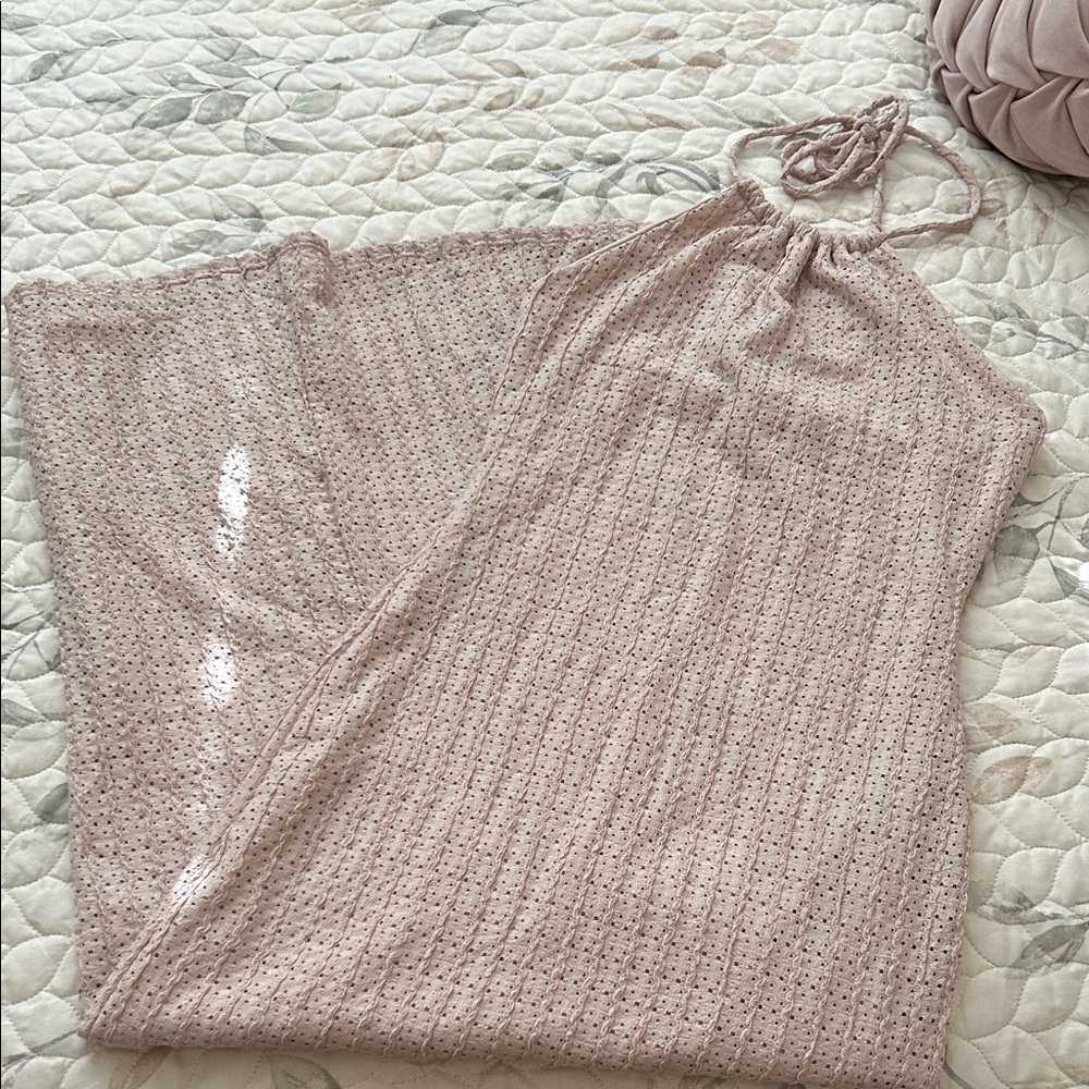 Tan Knit Halter Dress